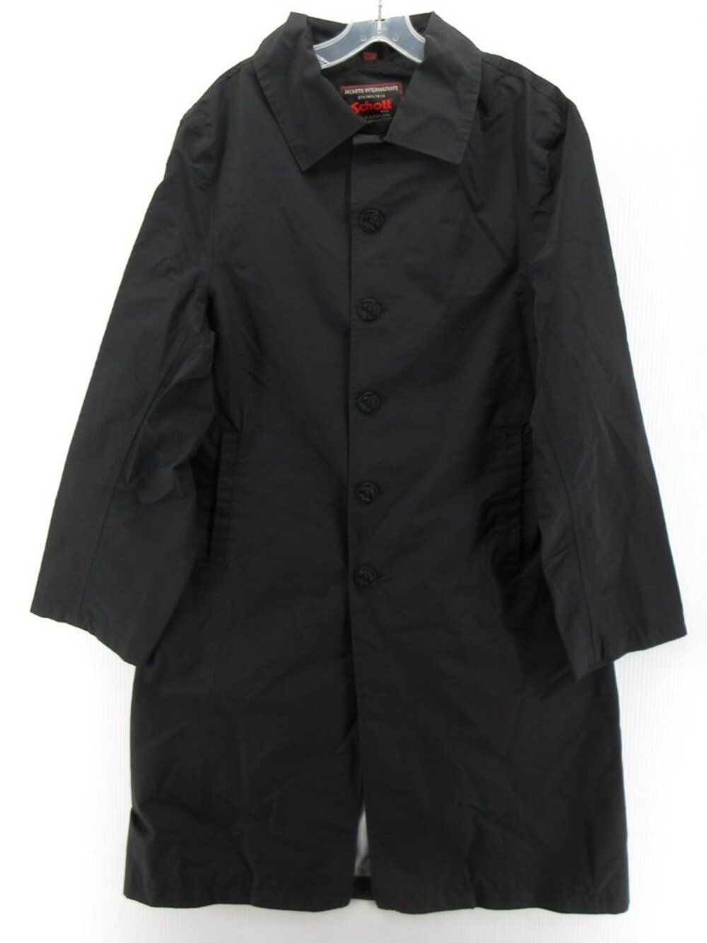 Schott NYC Jacket Small City Car Rain Mac Coat Button Up Military